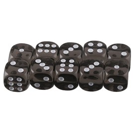 [Generic Product] Set of 10 TRPG Games, Acrylic Toys, Six Sided Dice, D6 Dice, 10 Colors in Total - Black