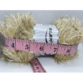 Ice Yarns Cream, Gold Eyelash Dazzle - Eyelash Yarn with Metallic Sparkle, 100 Gram (3.53 Ounces) 140 Meters (153 Yards)