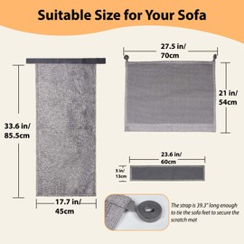 Cat Scratch Protector for Sofa - Couch Protector from Cat Claws Fit for Both Arm Side of Sofa,Couch Corner Scratcher with Expanded Coverage Color-Matched Sisal Pad Universal Fit