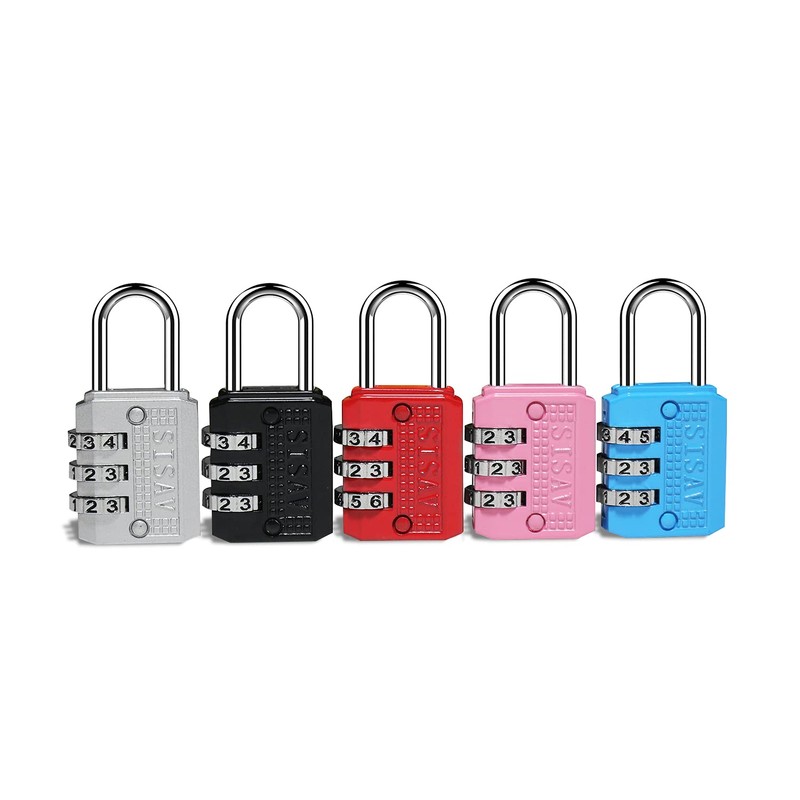 SISAV 3 Digit Combination Lock,Gym Padlock,Outdoor Padlock,Suitable for School Lockers,Tool