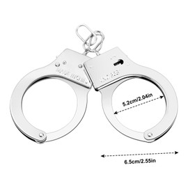 Pinsheng Toy handcuffs with keys, children's handcuffs, game handcuffs for children, police role play handcuffs, costume role play handcuffs, party accessories (silver)