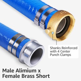 2" ID x 100 ft Pool Backwash Hose, Heavy Duty Reinforced Lay Flat Discharge Pump Hose, PVC Water Discharge Pump Hoses with Aluminum Pin Lug Fittings for Swimming Drain Pools and Clean Filters