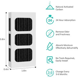 3 Pack Refrigerator Air Filters Compatible with Frigidaire PAULTRA2, Pure Air Ultra II Filter Replacement for Electrolux Part 242047805, 5303918847, EAP12364179
