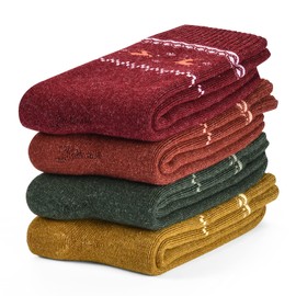 Pack of 4 Hiking Socks Women Socks Wool Socks Christmas socks Winter Warm Soft and Comfortable…