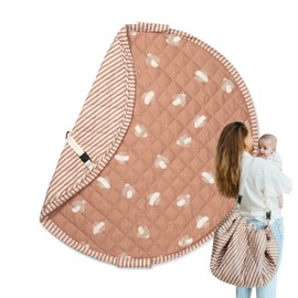 Blooom 2-in-1 Quilted Baby Play Mat & Storage Bag | Portable, Soft, and Convenient | Perfect for Travel & On-The-Go | Portable Play Mat for Baby & Toddler | Oekotex Cotton (Birds, 47 Inches)