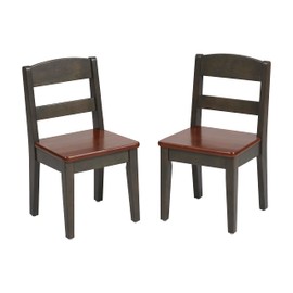 ECR4Kids Hideaway Chair, Kids Furniture, Dark Walnut/Grey Wash, 2-Pack