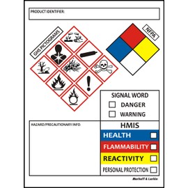 SDS OSHA Data Labels for Chemical Safety 4 x 3 Inches | Roll of 100 MSDS Stickers with GHS Pictograms & Perforated Edges for Easy Separating | HMIS & Hazard Compliant | Secondary Containers