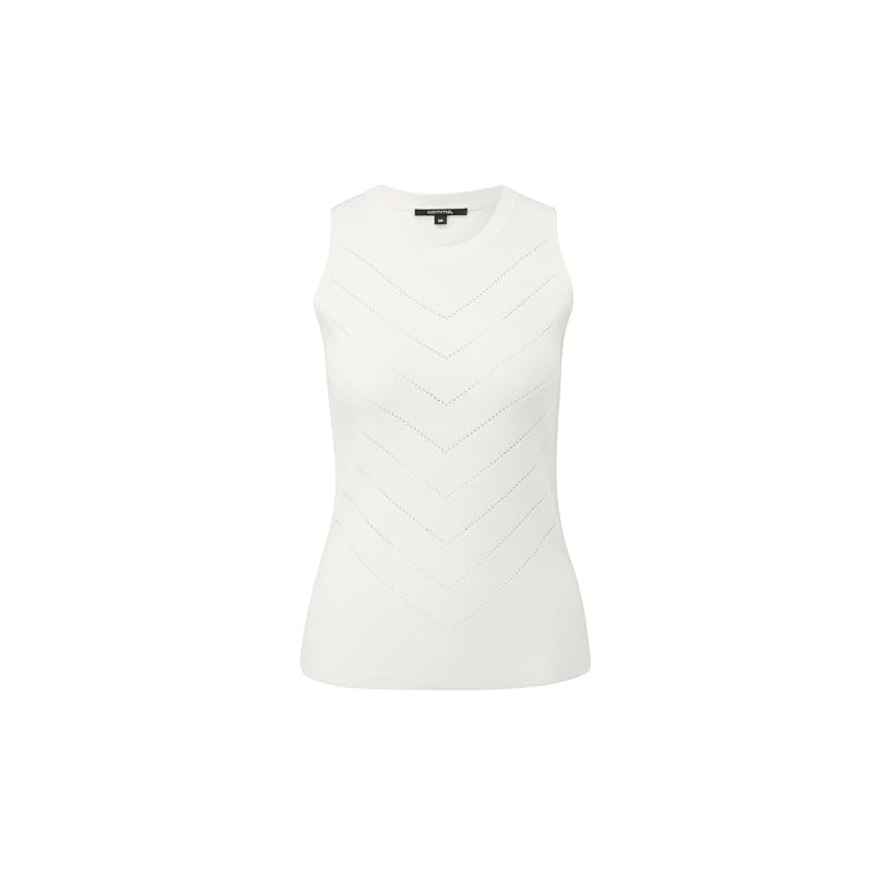 comma Women's Sweater Vest, White-0120, 42