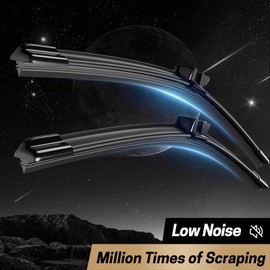 YOKKIP 24"+17"+13" Windshield Wiper Blades - Replacement for GMC Terrain 2011-2017, Chevy Equinox 2011-2017, Front and Rear Wiper Premium All-Seasons OEM Quality, 3 Packs（Push Button）