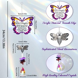 Daughter Gifts, Christmas Daughter Gifts from Mum Dad, Daughter Crystal Suncatcher Gifts, Birthday, Christmas, Wedding, Anniversary Graduation Gifts for Daughter