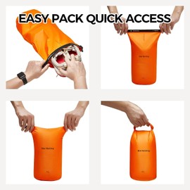 Bee Nesting Ultralight Dry Bag Set for Backpacking, Waterproof Dry Sack for Camping, Hiking, Motorcycle, Lightweight Stuff Sack Set of 3 Pack(2L+4L+8L), Blue