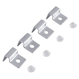 Pssopp Hffheer 4 Size 4 Pieces Stainless Steel Aquarium Glass Cover Support Stainless Steel Aquarium Cover Holder Non-Slip Aquarium Holder Aquarium Accessories Universal Lid Clips (6 mm)