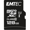 Emtec Elite Gold 128GB MicroSDHC with Reader/SD Adapter, Gold