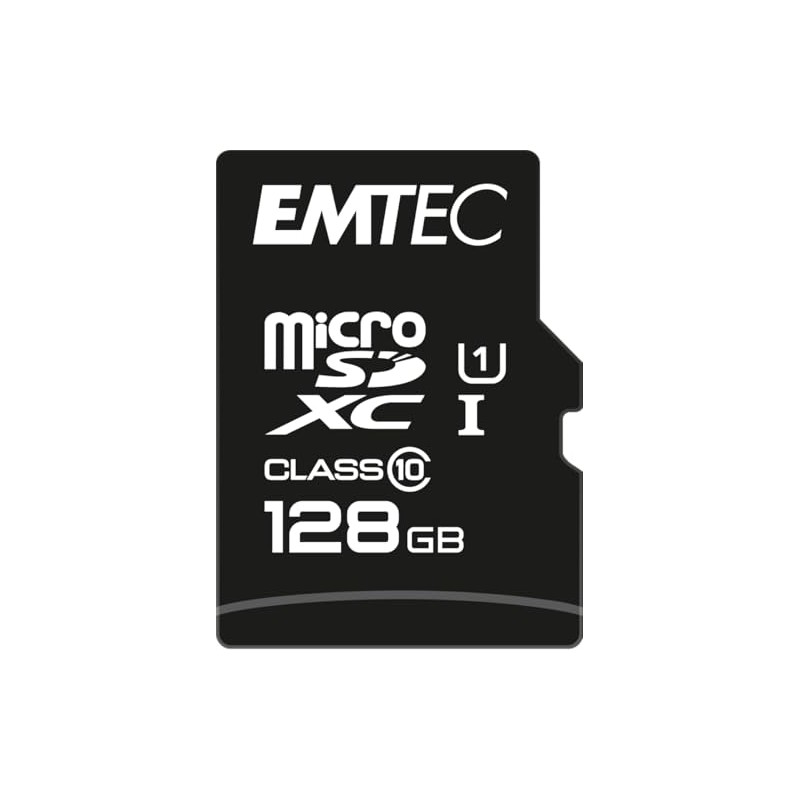 Emtec Elite Gold 128GB MicroSDHC with Reader/SD Adapter, Gold