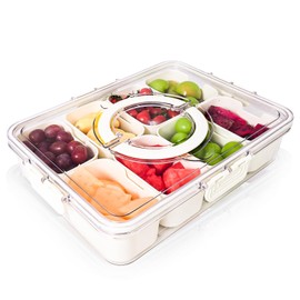 YUMUN Snackle Box Container,Clear Snack Box Organizer for Fruits, Candy, Charcuterie,Snacks,Perfect for Party, Entertaining,Travel & Beach (Snackle Box 8)