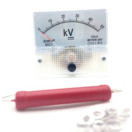 50KV 100KV Pointer Type High Voltage DC Voltmeter Plate + 5W Resistor (50KV)