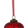 Northlight Crackle Glass Onion Christmas Ornament, 3", Red