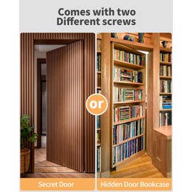 Heavy Duty Pivot Hinge for Wood Door with 360 Degree Rotation,Ideal for Hidden Bookcase Doors and Secret Doors,Invisible Pivot Door Hardware for Bookshelf.