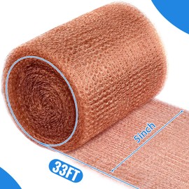 Copper Mesh, 5" x 33 Feet, Double Layer Pure Copper Roll for Decking, Fencing, Distilling & DIY Projects, Perfect Hole Filler, Durable & Versatile