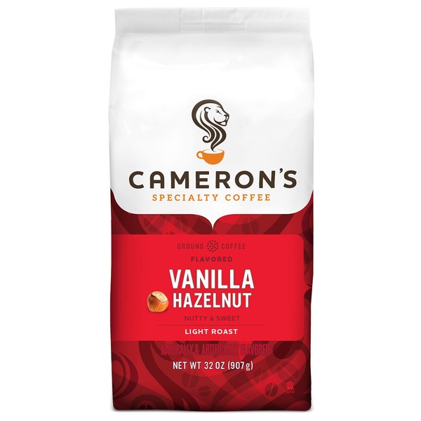 Cameron's Coffee Roasted Ground Coffee Bag, Flavored, Vanilla Hazelnut, 32 Ounce