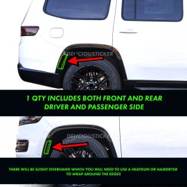 Deliciousticker For 2022-2024 Jeep Wagoneer SMOKE Front Rear Side Markers Tint Overlays Vinyl