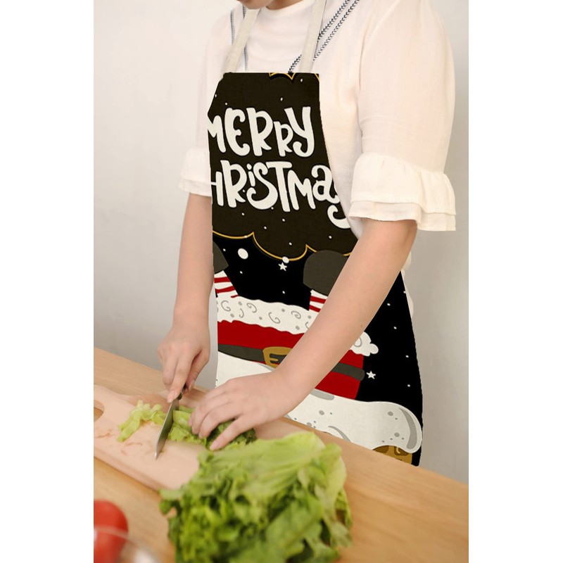JFAN Christmas Apron Christmas Apron Santa Apron Gift Cartoon Apron