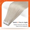 Full Shine Tape in Hair Extensions Remy Human Hair White