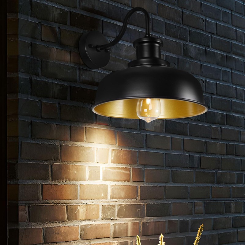 Diyel Solar Barn Light for Outside, Gooseneck Outdoor Wall Lights