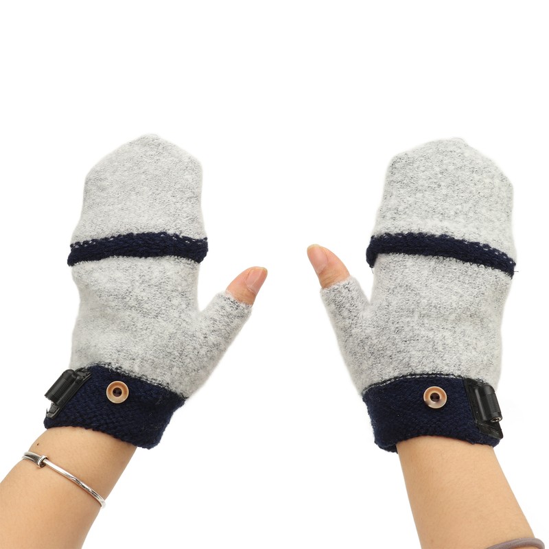 1Pair USB Heated Gloves Adjustable Temperature Electric Heated Gloves for