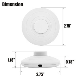 UL-Certified 4-Pack Foot Pedal Switch, Round Floor Lamp Inline Switch with Step-on Button, Easy DIY Installation for Floor Lamp On-Off Control Replacement (White)