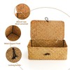 YKUKIZEE Set of 3 Rattan Woven Storage Basket with Lids
