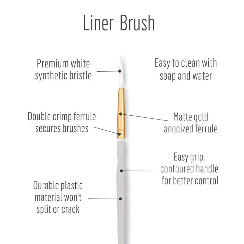 FolkArt Glass Paintbrush Set, Set of 5 Premium Contour Brushes