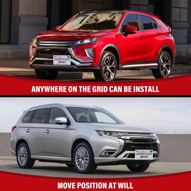 No Drill Front License Frame Compatible with Mitsubishi Eclipse Cross