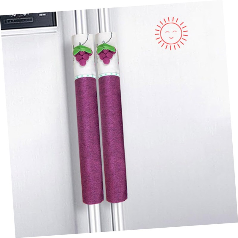 KOMBIUDA Set of 2 Floral Printed Refrigerator Door Handle Covers