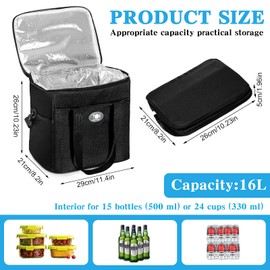 YushengTai Cool Bag, 16 L Cool Bag, Foldable Made of Waterproof Material, Mini Cool Bag, Cooler Bag, Mini Cooler Bag, Used as Picnic Bags, Lunch Bags, Insulation Bags and Freezer Bags