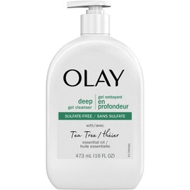 Olay Deep Gel Cleanser with Tea Tree Essential Oil, 16 Oz