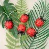 FAc3may 1pcs LED Ladybug String Light, 4.92ft/1.5m Battery Powered Red