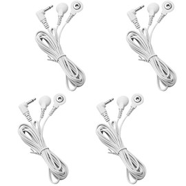 4 Packs TENS Lead Wires 3.5mm Plug TENS to 3.5mm Snap Electrode Wires