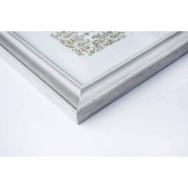 accent by nielsen Bilderrahmen, 21 x 29,7 cm (A4), Holz, Weiß, Dokumentenrahmen zum Aufhängen im Hoch- & Querformat, Echtglas, Vintage