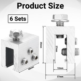 Tandefio 6 Sets Roof Clamp for Standing Metal Roof Standing Seam Bracket Clamp for Heat Cable Snow Guards Solar Panels Module Installation