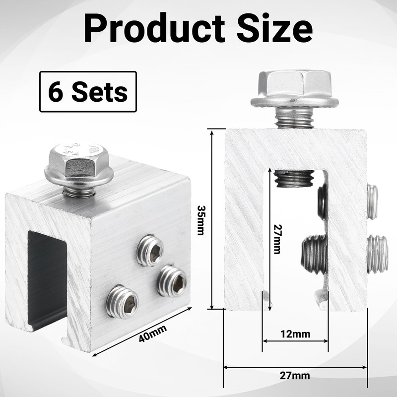 Tandefio 6 Sets Roof Clamp for Standing Metal Roof Standing