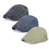 Qlauca 3Pcs Men's Newsboy Caps Washing Cotton Cooling Lightweight Scally