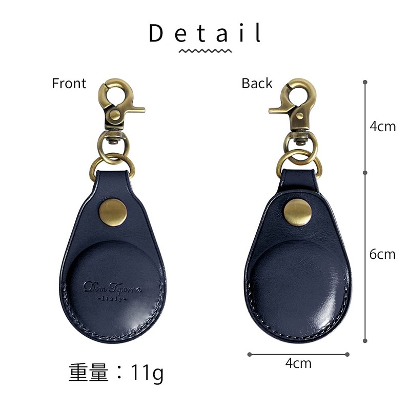 Dom Teporna AirTag Compatible Case Italian Leather Genuine Leather Full