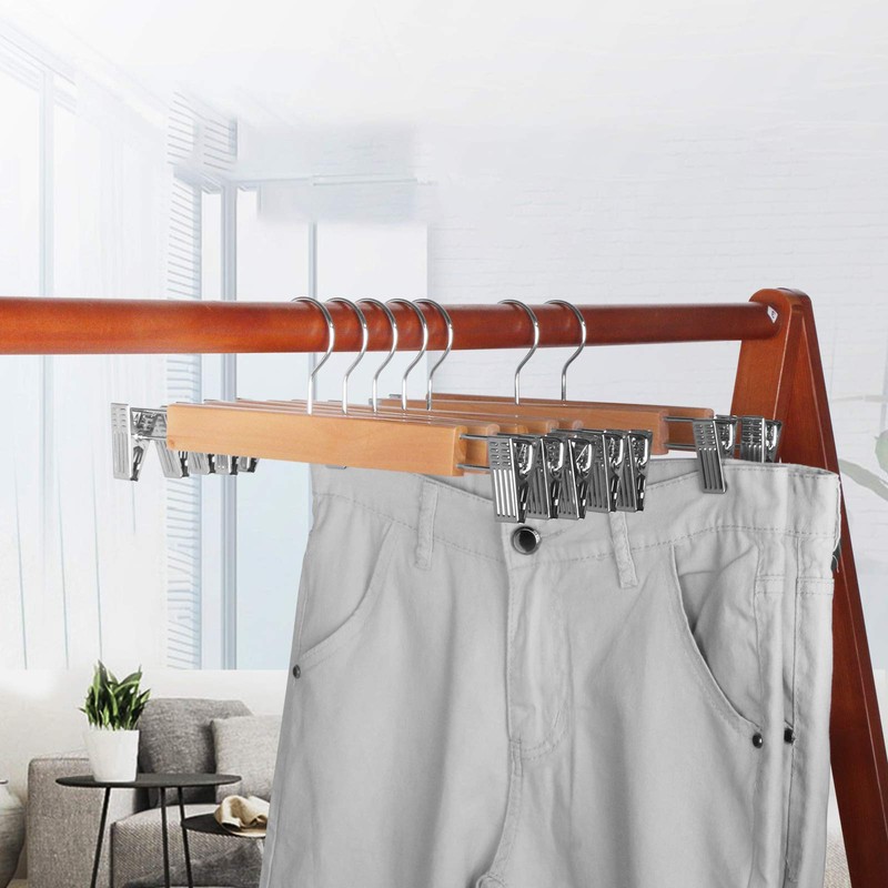 Pants Hangers Non Slip Bottoms Pants Skirt Clips Keep Shape