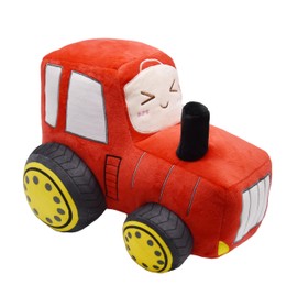 YONLIT Soft Plush Tractor Stuffed Truck Toy Super Cute Car Plushie Throw Pillow Excellent Gifts for Kids or Birthday Party 12 Inches (Red)