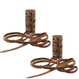 Hide & Drink, Leather Hair Ties (2 Pack) / Ponytail / Braid Holder / Wraps / Long Hair Accessories, Handmade Includes 101 Year Warranty :: Bourbon Brown