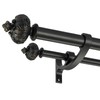Lwiiom Heavy Duty Double Curtain Rod with Palm Leaves Finials