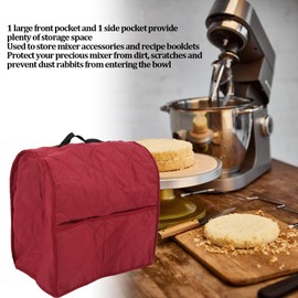 Mixer Cover, Dust Cover for Kitchen Mixers, Carry Bag Anti Dirt Anti Scratches Kitchen Food Dust Cover with Top Handle for Kitchen Stand Mixer Aid Mixer (Red)