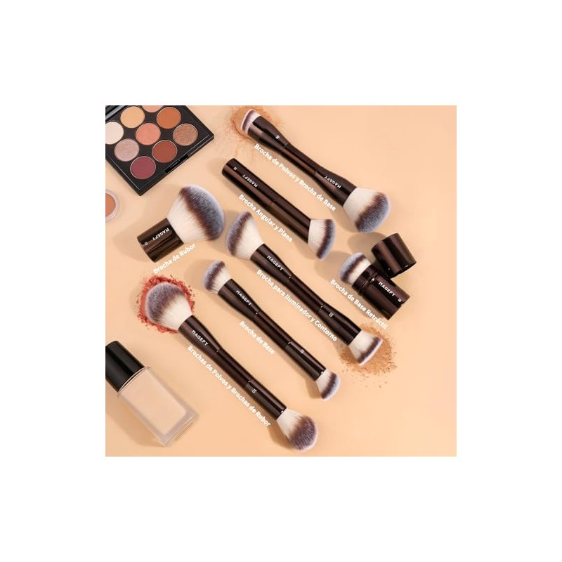 Brochas para Maquillaje Profesional, 7 PCS Brocha de Maquillaje de