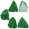 SUNYIK Green AB Titanium Coated Rock Quartz Cluster Irregular Crystal